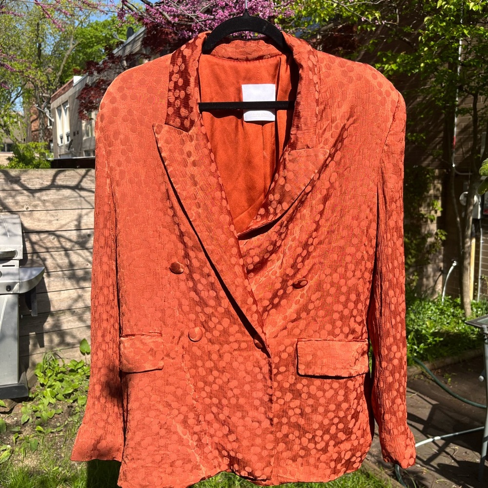 Mango Textured Orange Blazer
